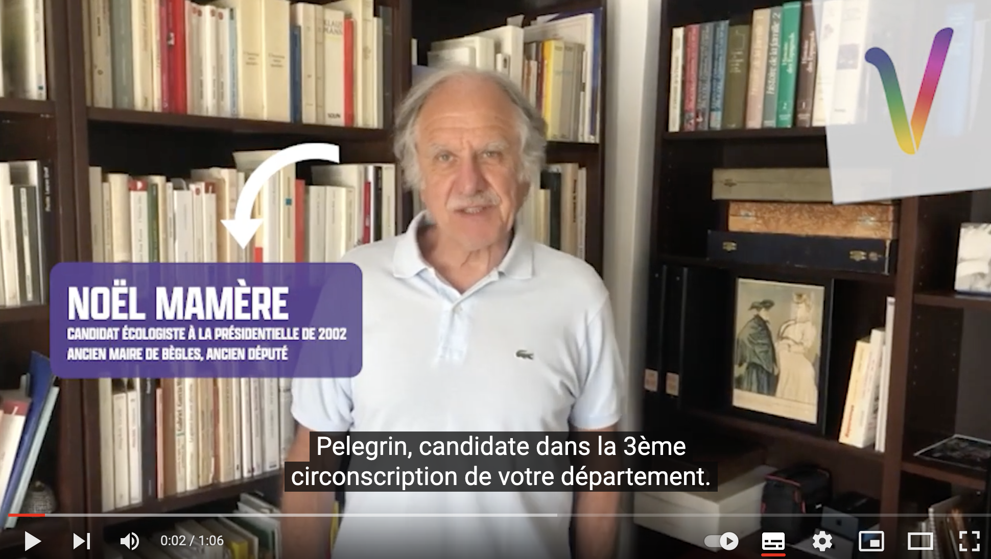 Noël Mamère soutient Carine Pelegrin